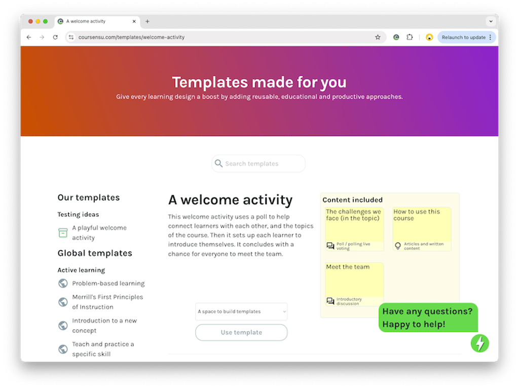 Add custom template categories to organise your shared or private templates